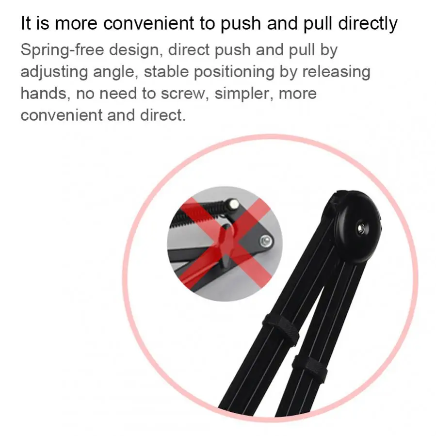 ميكروفون بوم حامل ذراع الثقيلة ناتئ قوس ترايبود قابل للتعديل تعليق مقص الربيع المدمج في منصة الميكروفون