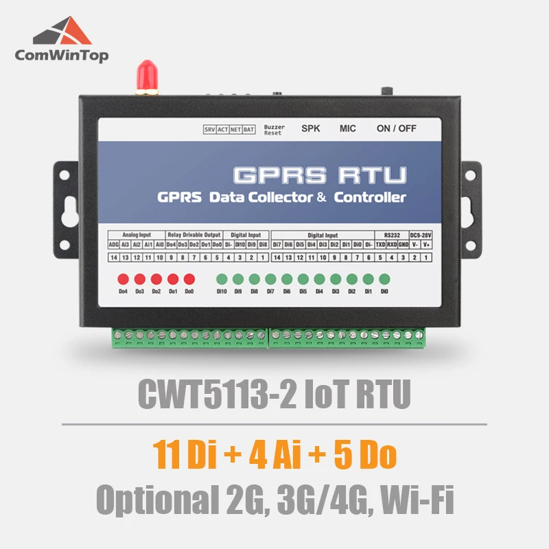 

CWT5113-2 11DI 4AI 5DO Gsm Gprs 4g Wi-Fi Remote Data Acquisition Module Rtu Modem