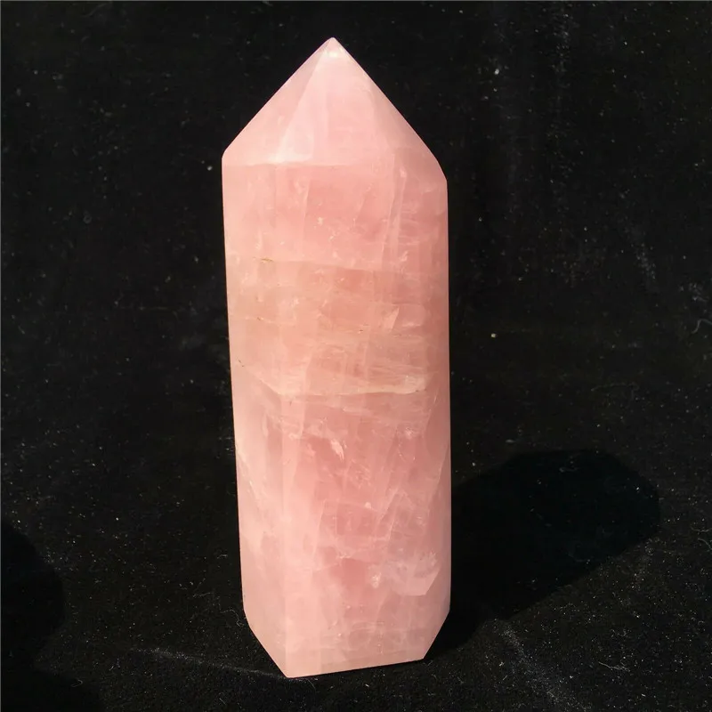 

800-1000g Natural pink crystal pillar rose quartz obelisk healing ornaments