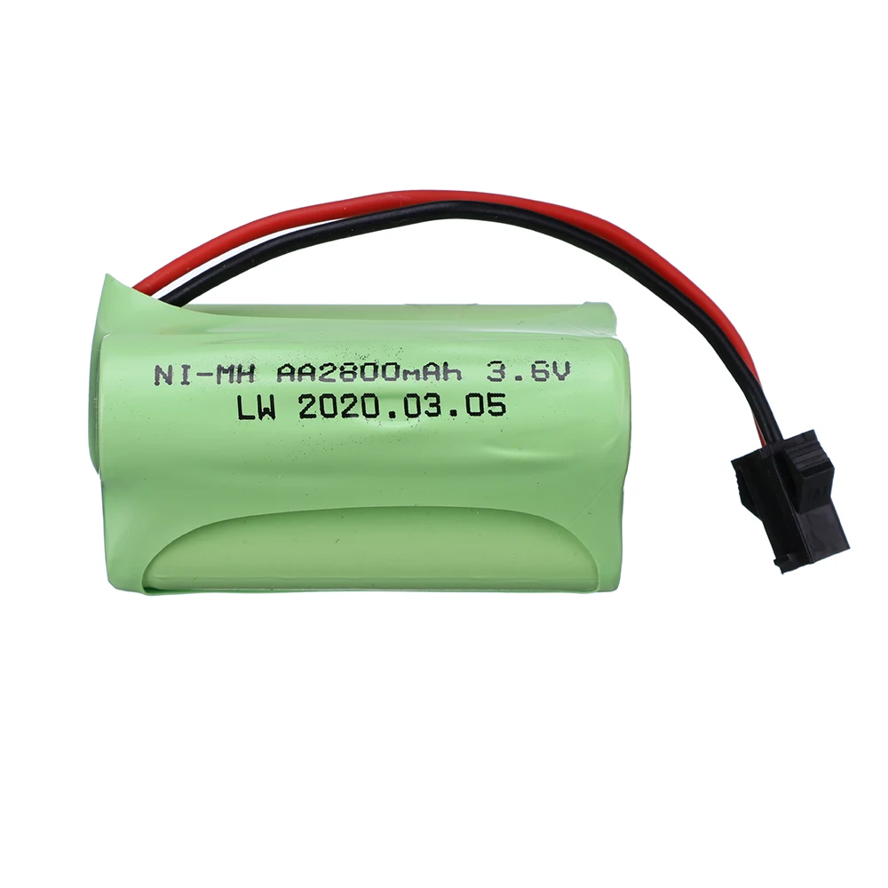 Bateria recarregável ni-mh aa 3.6 v 2800 mah da arma ni-mh dos trens dos tanques do carro do brinquedo de 3.6 v 2800 mah com carregador para rc