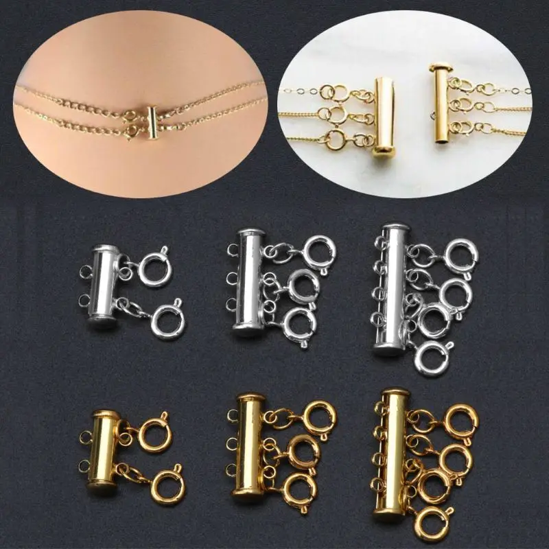 Multi Strand Clasps Lobster Clasp Necklace Magnetic Tube Lock Jewelry Connectors F3MD