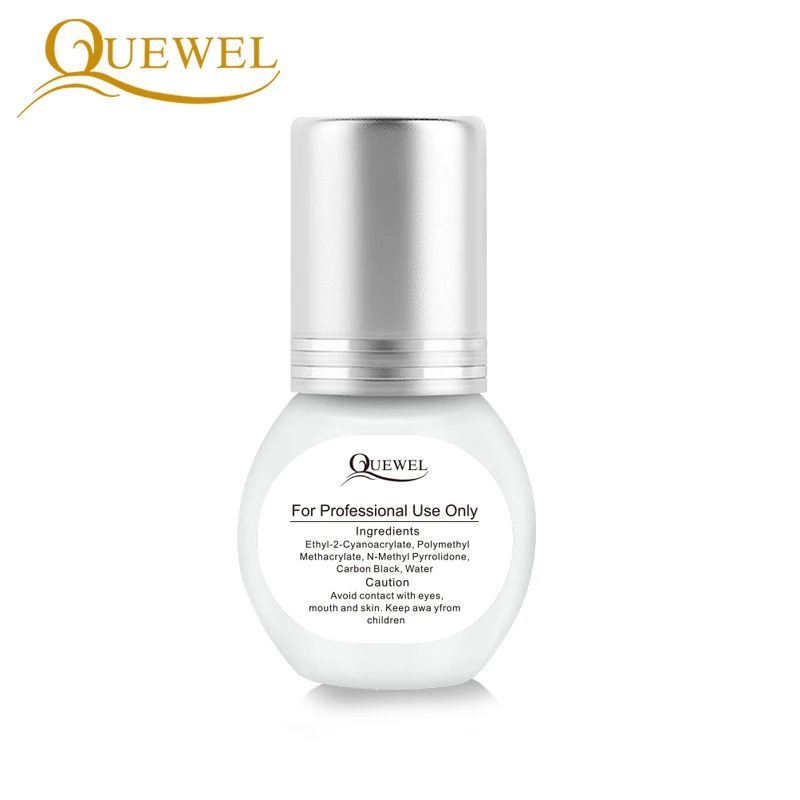 Quewel Eyelash Extension Glue 5ml/Bottle Lash Ultra Super Glue 1-2 s Dry Time Individual Lashes Adhesive Retention 7-8 Weeks