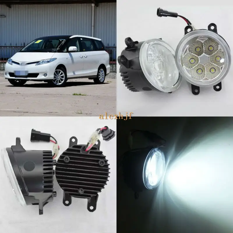 

July King 18W 6500K LED Daytime Running Lights DRL Fog Lamp Case for Toyota Previa Estima 2006-2016, over 1260LM/pc