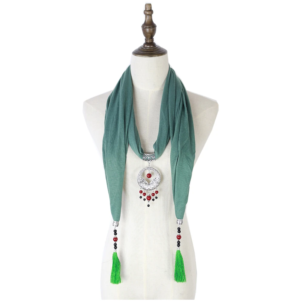 

Women Jewelry Pendant Scarf Tassel Hijab Stole Necklace Beads Echarpe Beach Muffler Bandelette Shawls