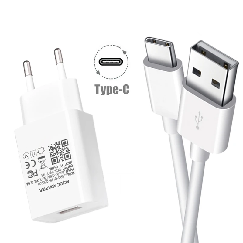 สาย USB Charger EU Plug Travel Wall Charger อะแดปเตอร์สำหรับ Huawei P30 P20 P10 P9 P8 Lite 2017 Honor 7S 8S 7A 7C 8A โทรศัพท์มือถือ