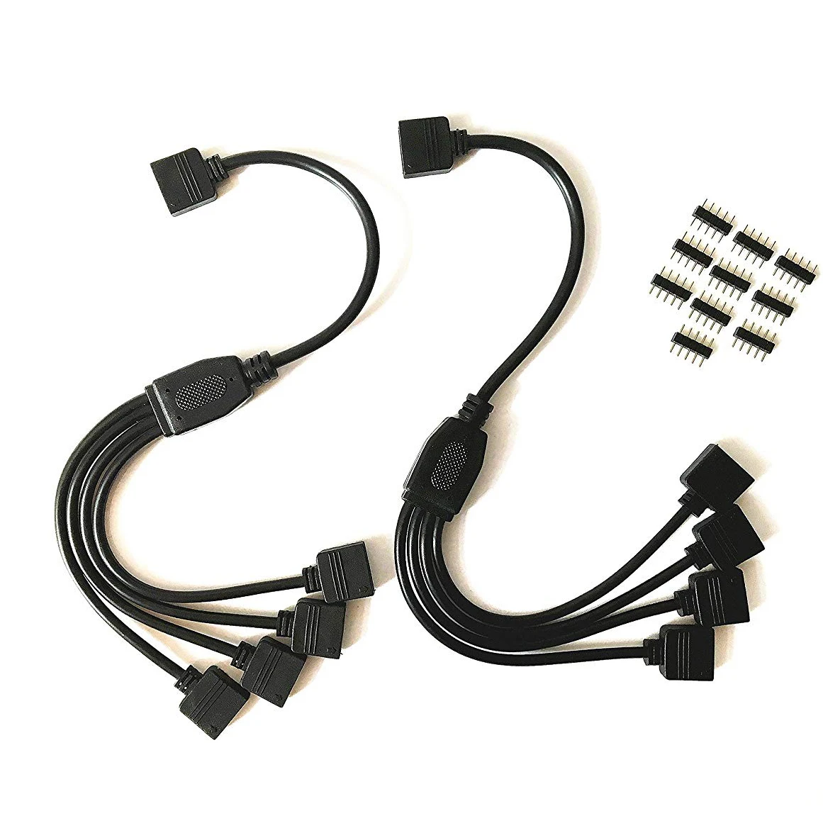 4 Pins RGB Strip Connector 1 to 1 2 3 4 5 Led Split Extension Wire Cable For RGB 3528 5050 LED Strip Light With 4 Pins Plug