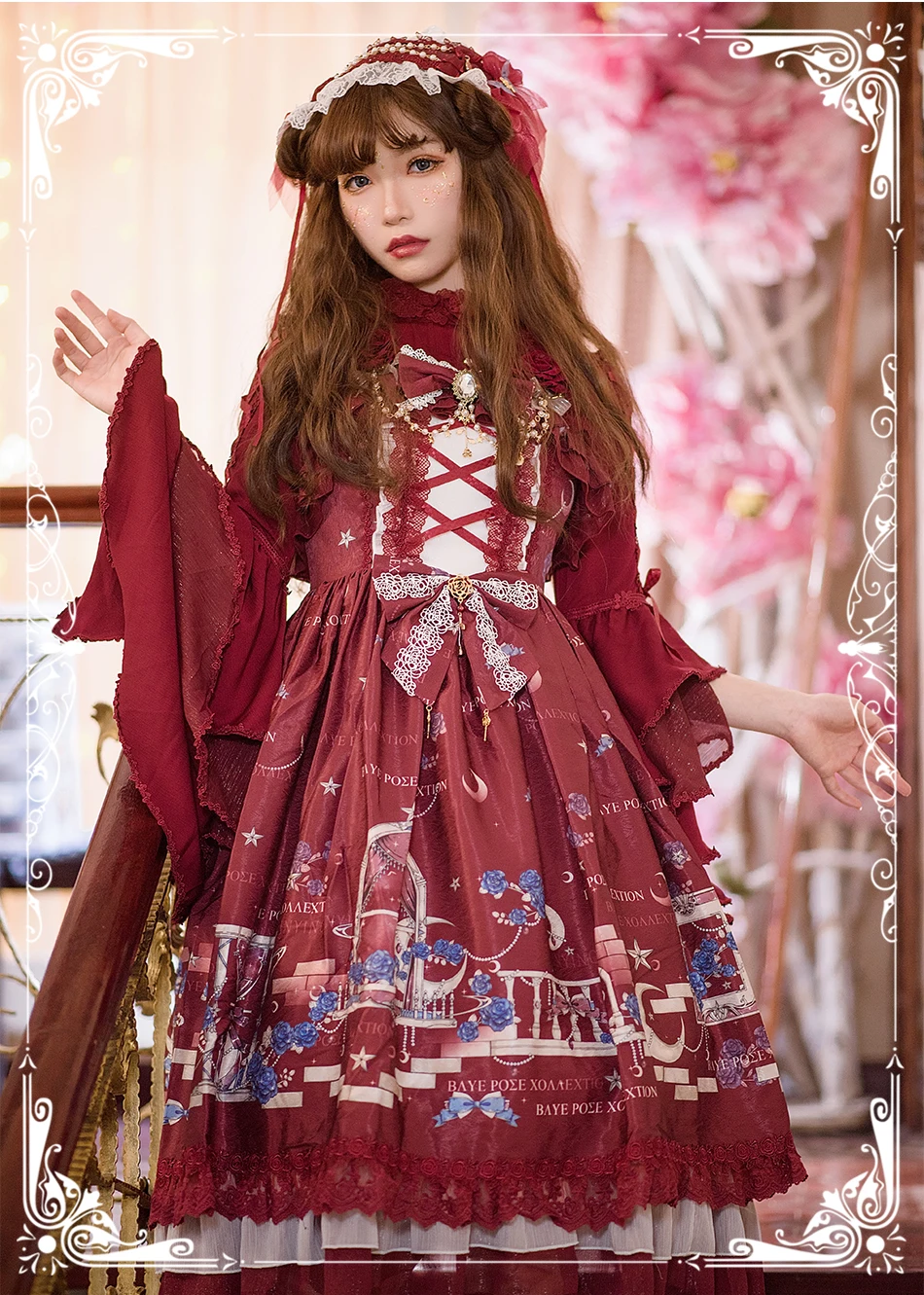 Công Chúa Tiệc Trà Ngọt Lolita Đầm Retro Ren Nơ Mềm Bé Gái Dễ Thương In Victoria Đầm Kawaii Cô Gái Gothic Lolita Cos