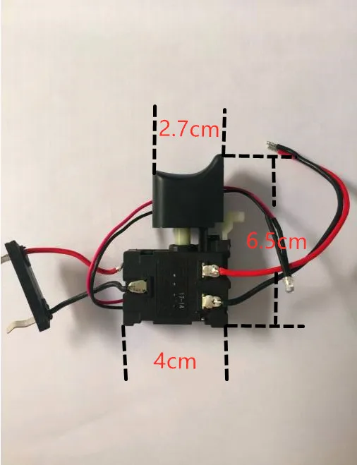 Jlevel electric drill switch FA021A-51XX （big head button）with cable 7.2-24V FA021A replace FA2-16/1WEK  Big switch head