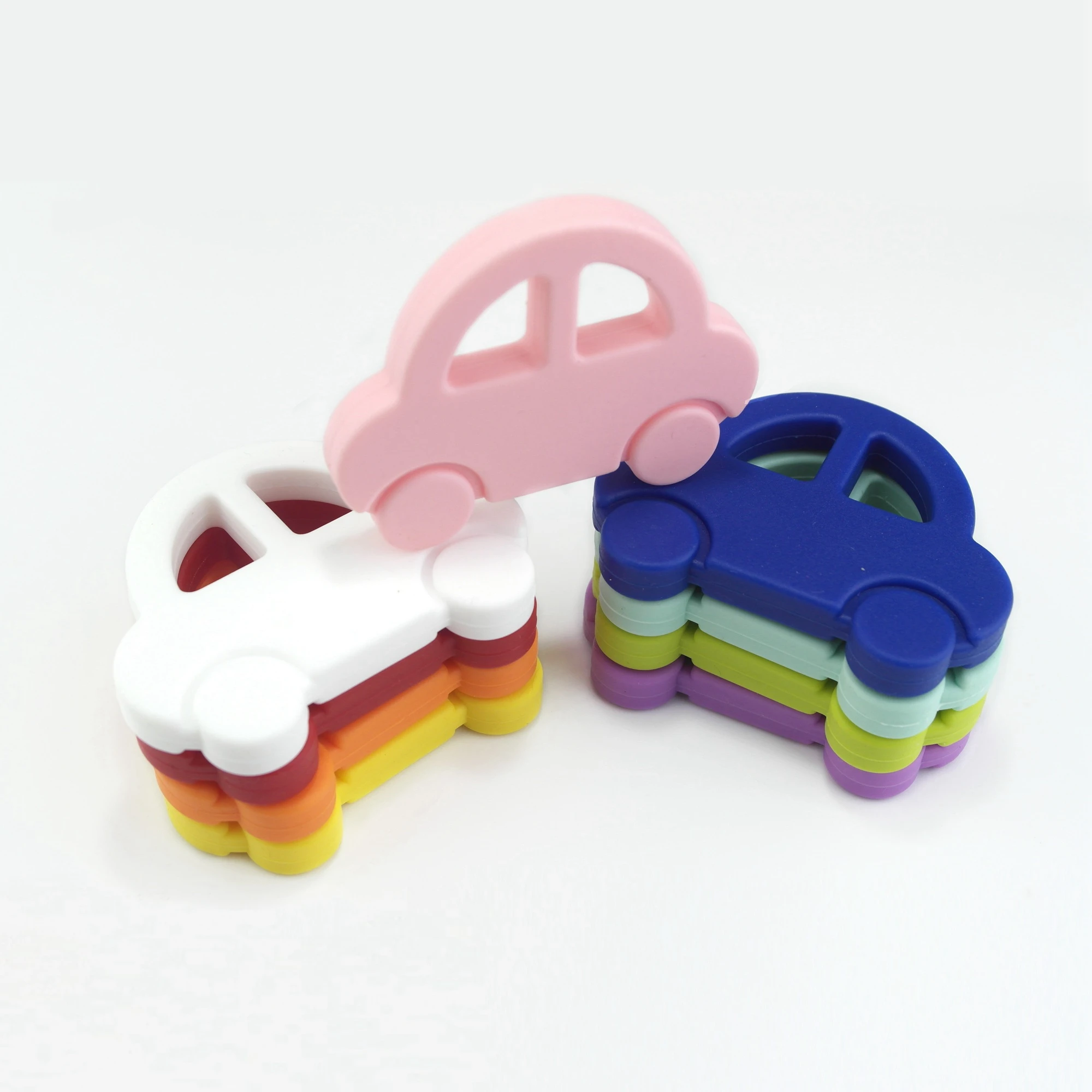 Baby Teether Car 20pc Charms Nursing Accessories Cookies Silicone Cookies Teether Baby Bites Toys Silicone Teether Bib Pattern