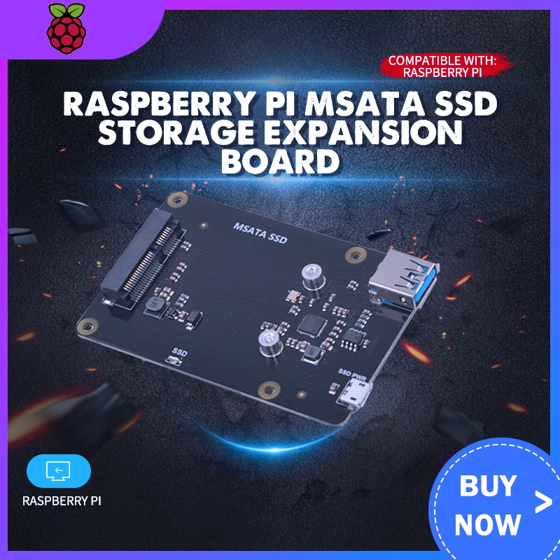 

Raspberry Pi mSATA SSD Storage Expansion Board X850 V3.1 USB 3.0 Extansion Board Module for Raspberry Pi 3 Model B+(Plus)/3B/2B