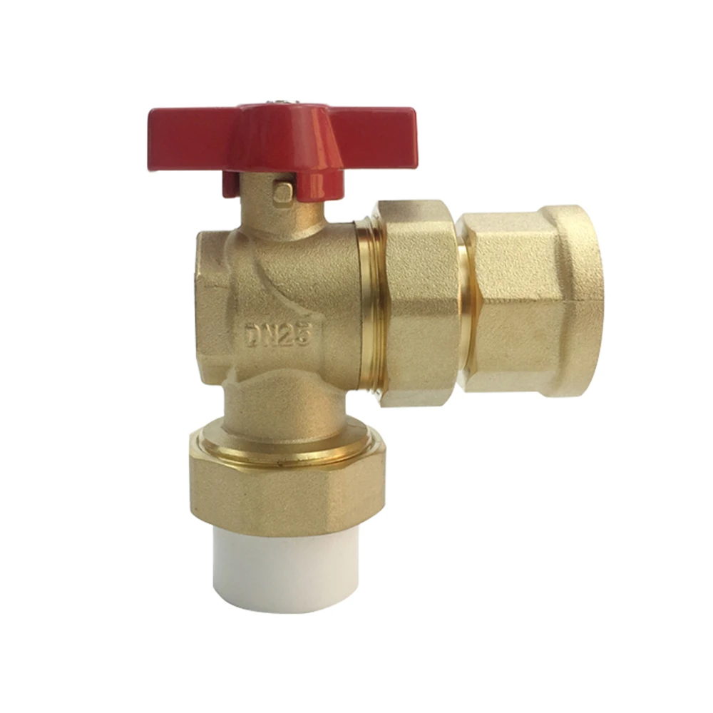 PPR Floor Heating Main Valve Angle Valve Of Water Distributor Inlet And Return Water Control Angle Type 25 32 Ball Valve