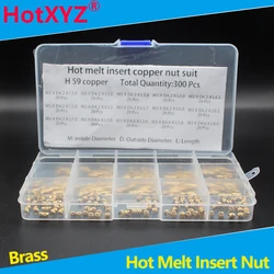 Female Thread Knurled Threaded Embedment  Hot Melt Insert Brass Nuts Assortment Kit for 3D Printing Injection Molding