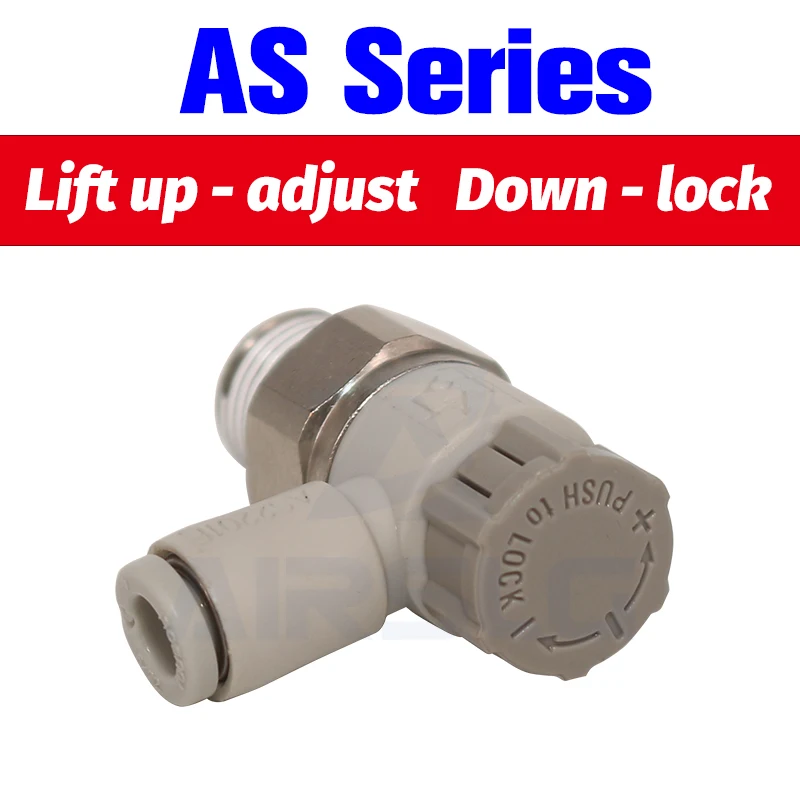 Speed Control Valve Throttle Valve One-Touch Fitting Pneumatic Flow Control Metering Needle Valve AS1201 AS2201F 4/6/8 AFR Brand