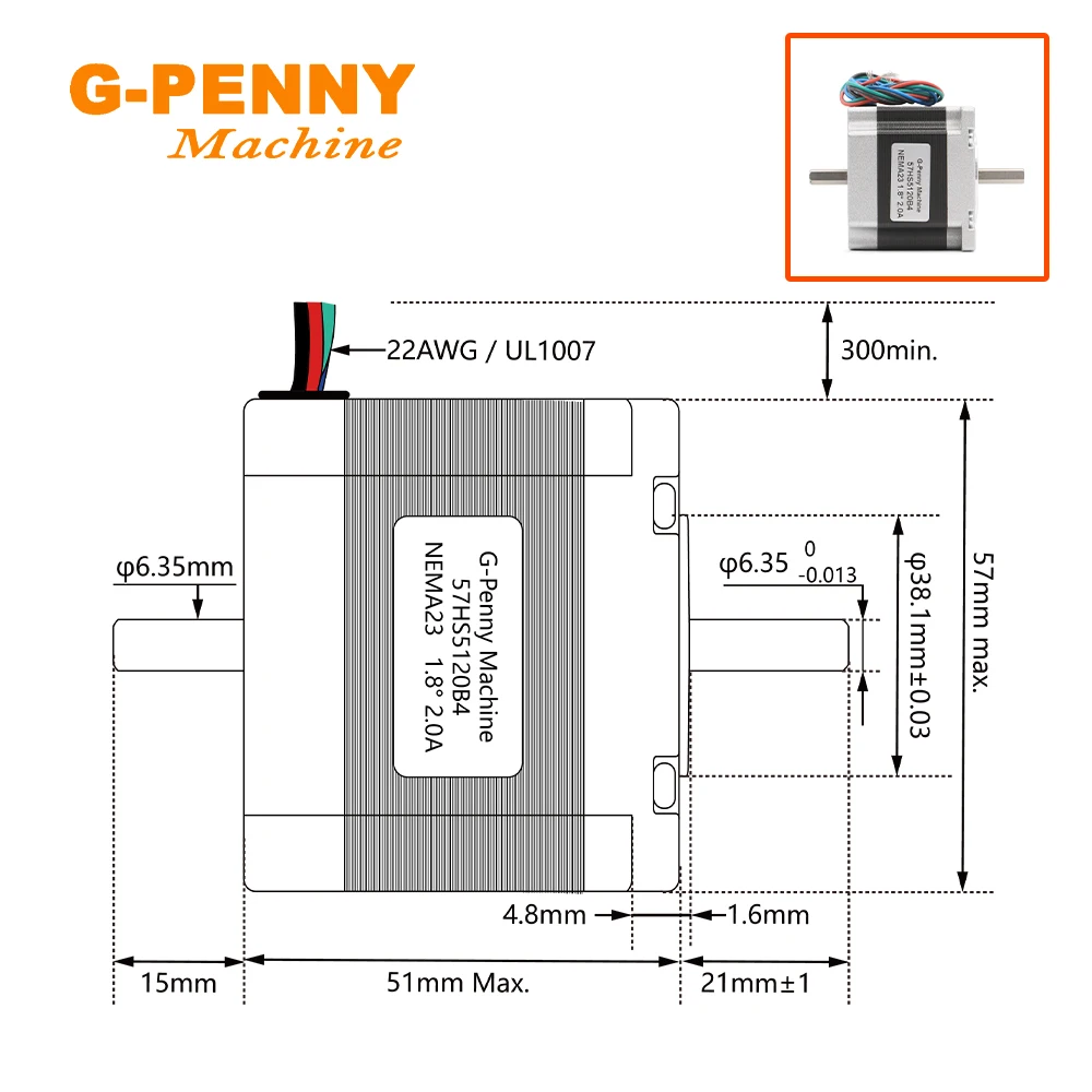 NEMA23 57x51 مللي متر رمح مزدوج 6.35 مللي متر السائر المحركات 2.0A 157Oz-in 1.1N.m باستخدام الحاسب الآلي لجهاز التوجيه النقش آلة طحن طابعة ثلاثية الأبعاد