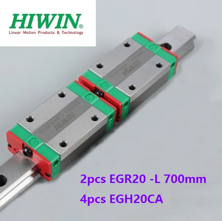 

2pcs origial Hiwin rail EGR20 -L 700mm linear guide + 4pcs EGH20CA carriage blocks for CNC router