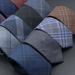 Mens Ties Classic Jacquard Striped Plaid Necktie 6cm Skinny Neckties Polyester Narrow Collar Suit Shirt Tie Accessories Gift