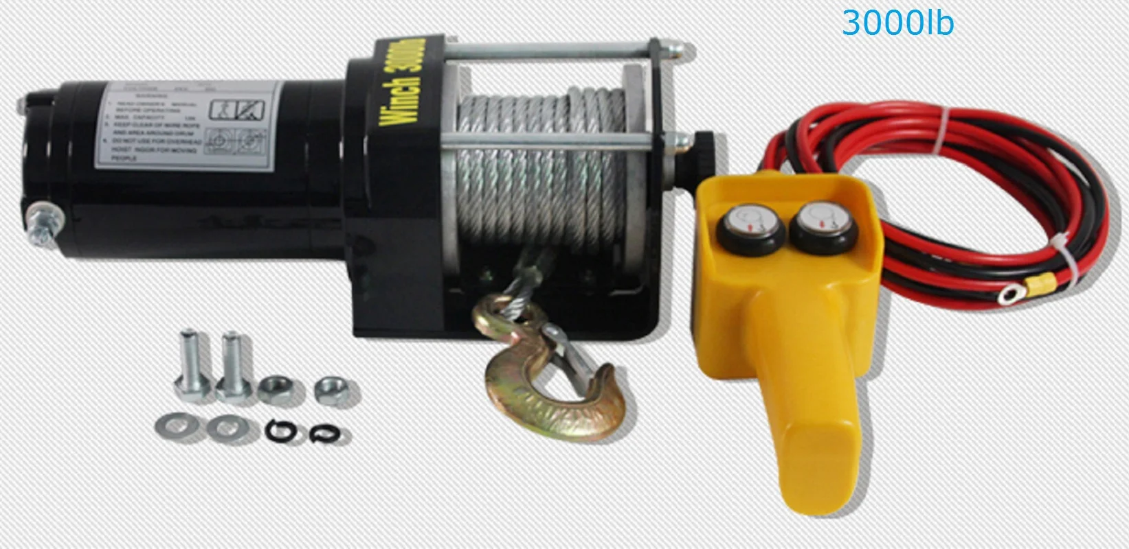 2000lb--3000lb 12V 24V electric winch Car truck auto barge trailer boat yacht windlass hand puller