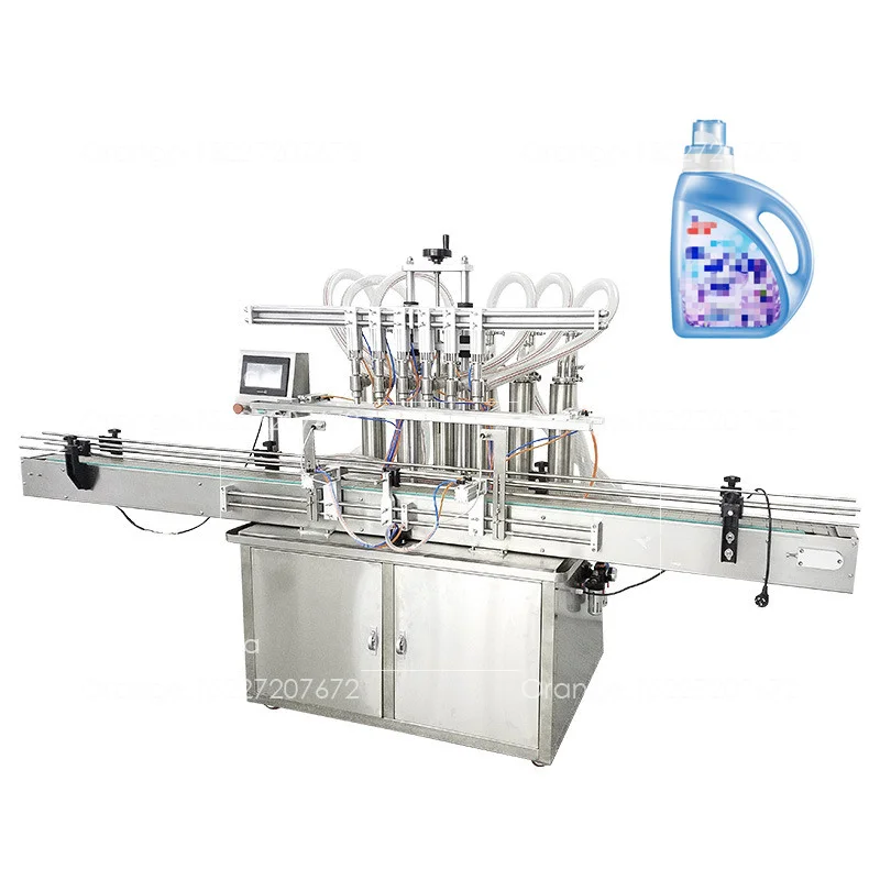 6 Heads Automatic Beverage Production Line Can Beer Oil Water Juice Liquid Filling Machine With PLC Control