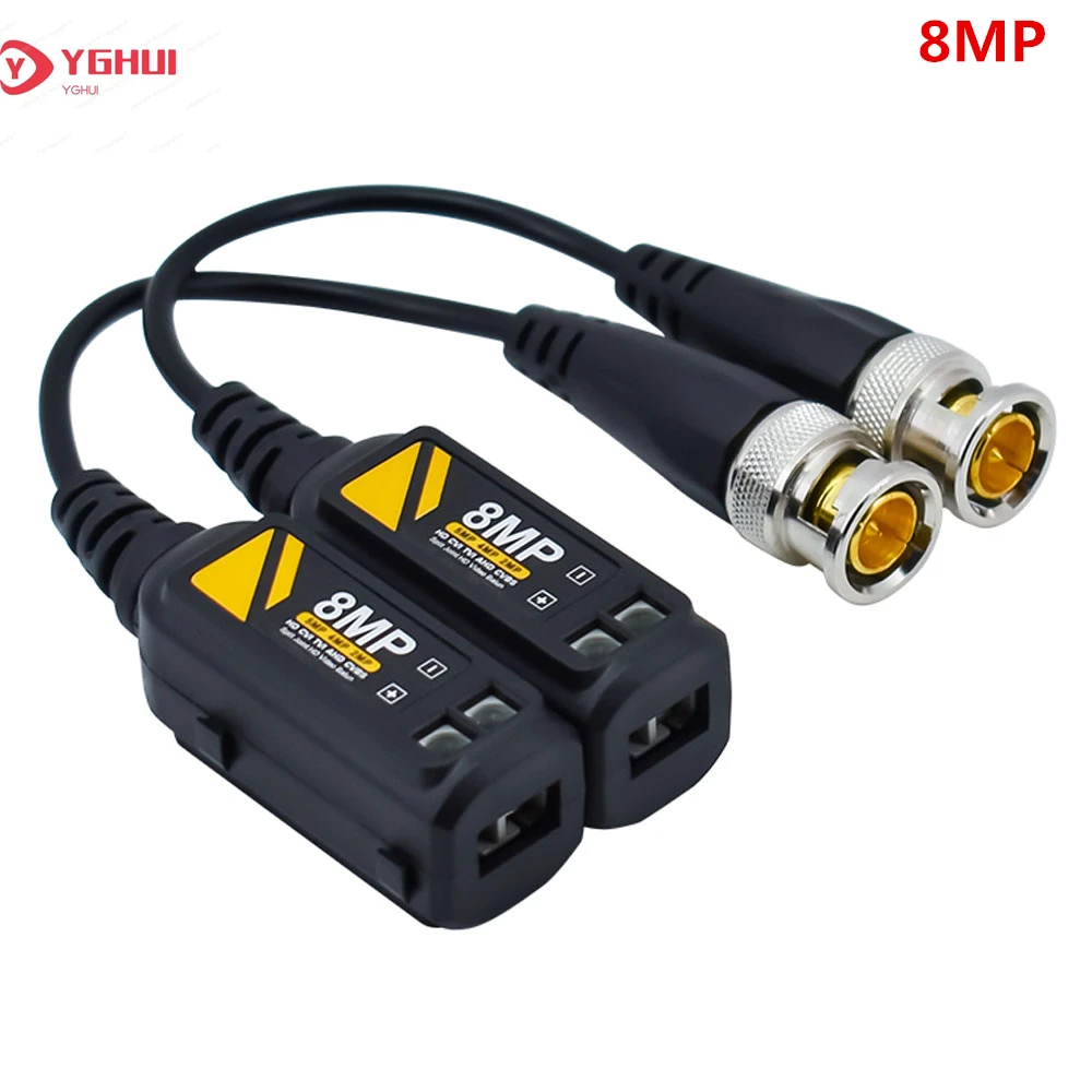 8MP HD CCTV Twisted Pair Passive Video Balun BNC Transceivers UTP Balun For 4K AHD CVI TVI CVBS Camera