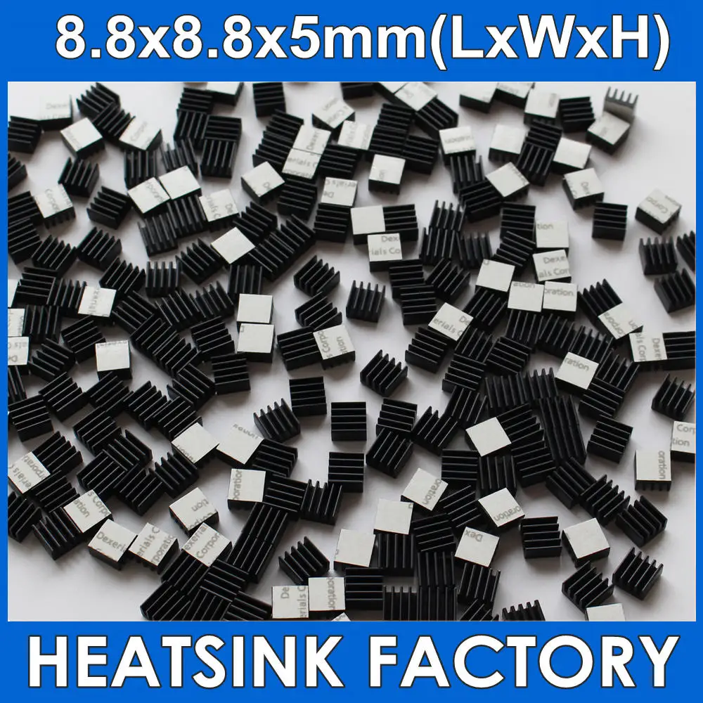 

50pcs 8.8x8.8x5mm Ram Heatsink Chipset Aluminum Heatsink With Thermal Conductive Tape