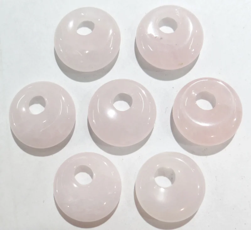 

Wholesale 15pcs 18mm Quartz Crystal Natural Stone Gogo Donut Charms Pendant for Jewelry Making Necklace Accessories