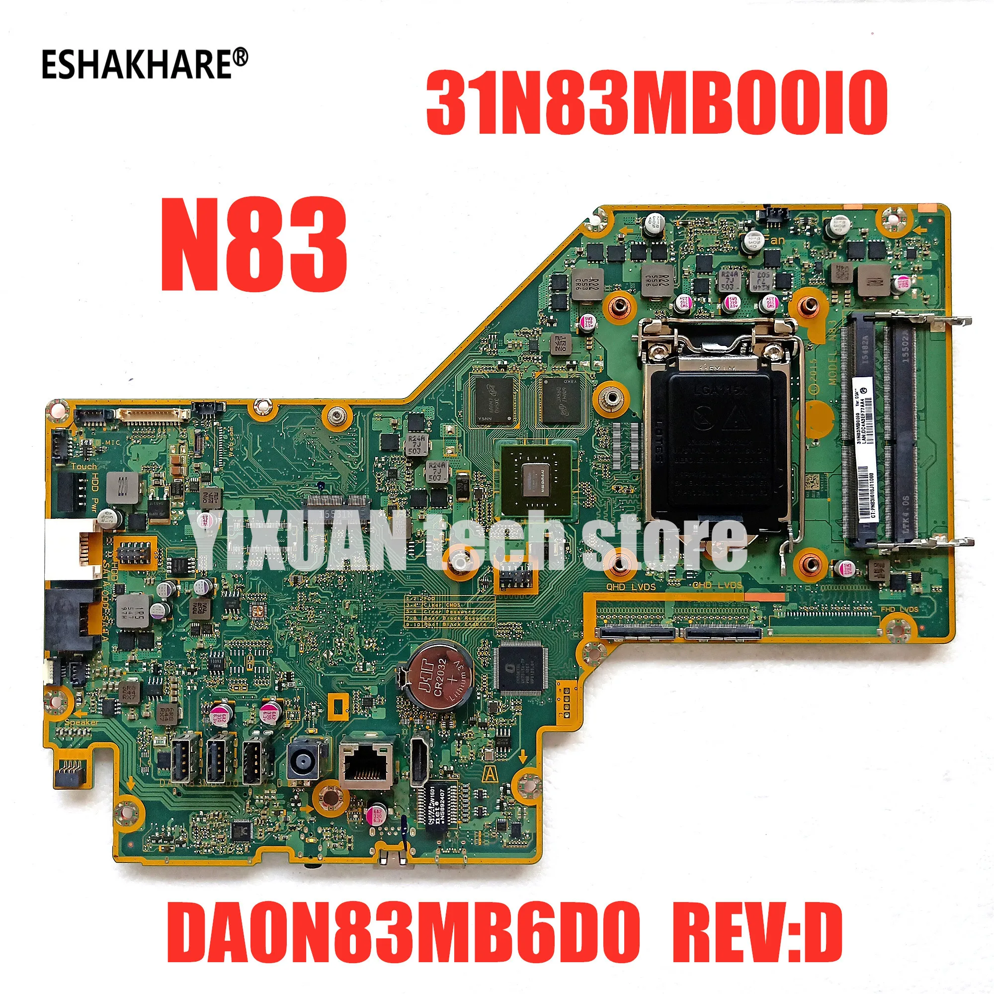 844811-001 for HP Pavilion 27-A010 All-In-One N83 Motherboard 31N83MB0010 DA0N83MB6D0 REV:D LG1151 DDR4 100% Tested