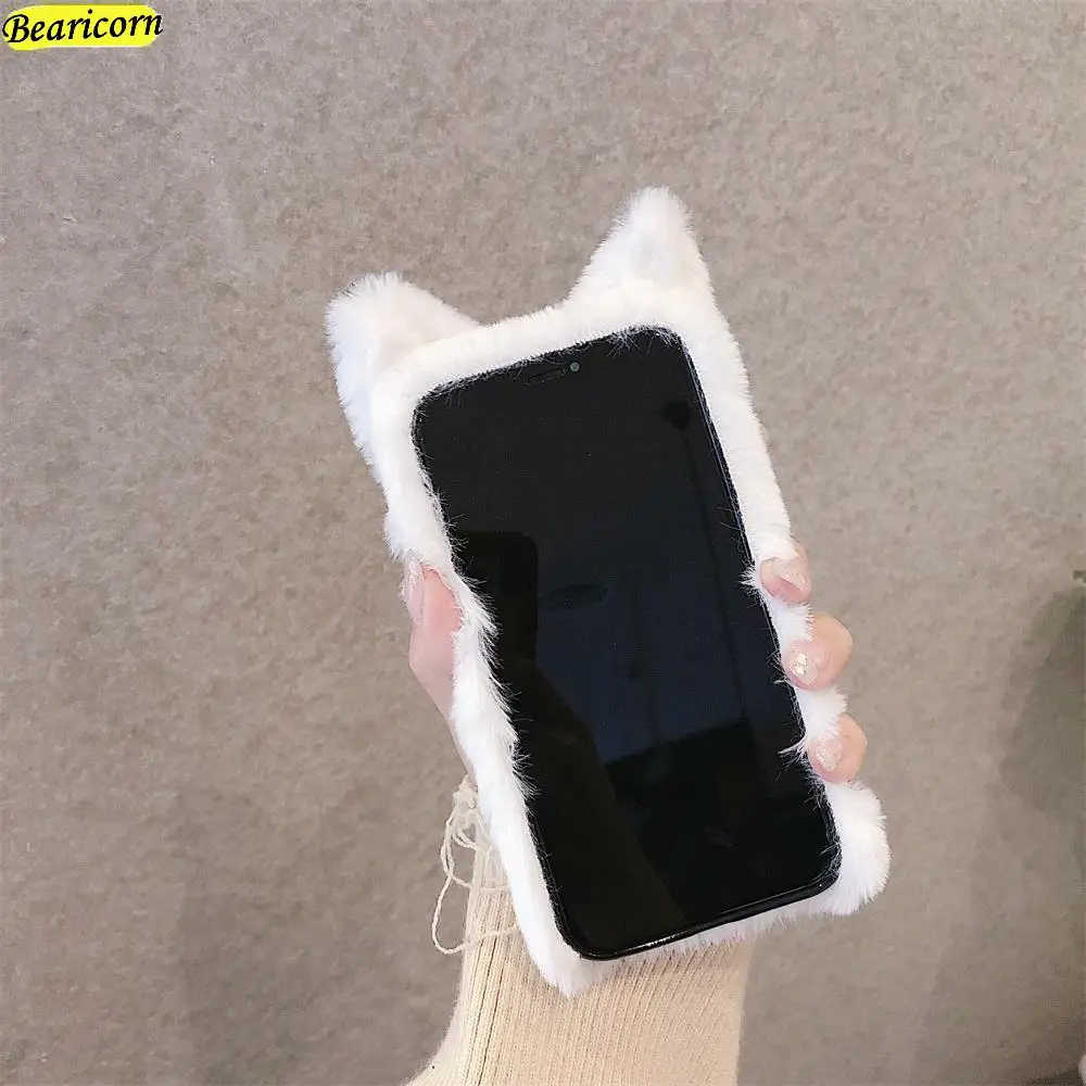 Soft Plush Case For Samsung Galaxy A5 A6 A7 A8 A9 J2 J3 J4 J5 J6 J7 J8 2017 2018 Pro Plus Prime Cat Eyes Furry Fur Hair Cover