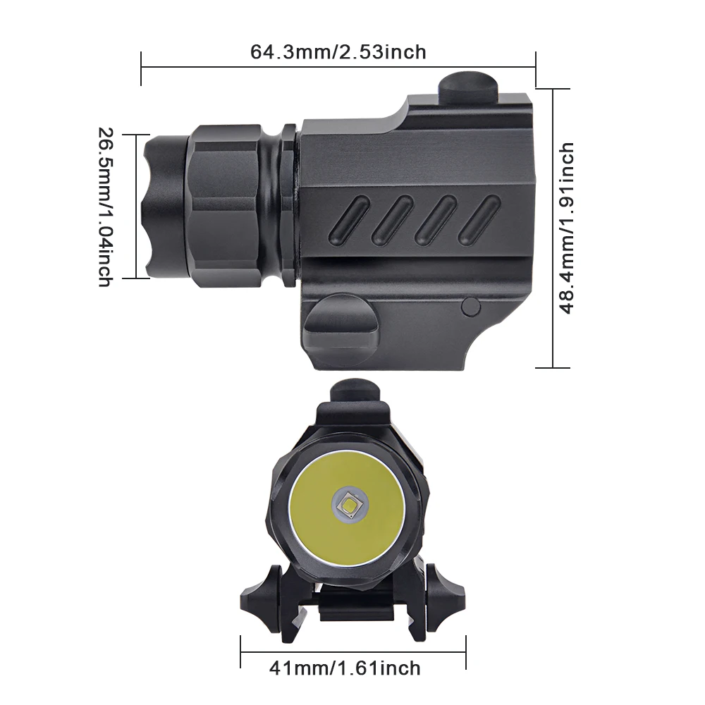 TrustFire-G01 Tactical Weapon Flashlight 2 Modes Mounted Lights Pistol Light 210 Lumens for Gl0ck 17 19 21 22 Picatiny