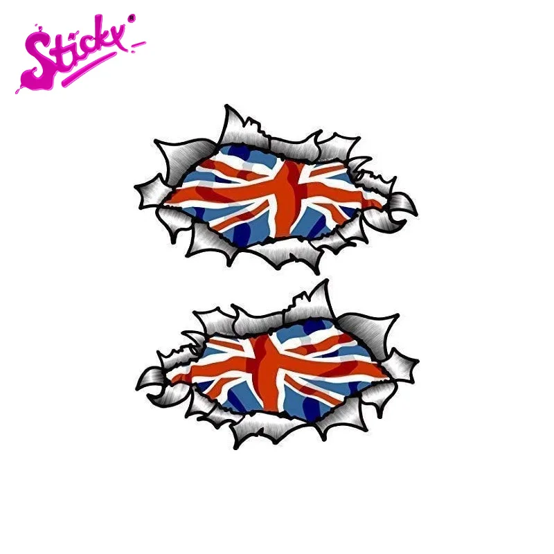 STICKY British Bulldog Union Jack Great Britain British Flag For Car Motorcycle Off-road Laptop Bicycle Helmet Trunk Stickers