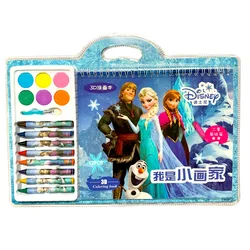 Disney Frozen Crayon pastelowe kolorowanki zestaw książek Cartoon Puzzle szkicownik do malowania geniusz mały malarz artykuły szkolne prezent