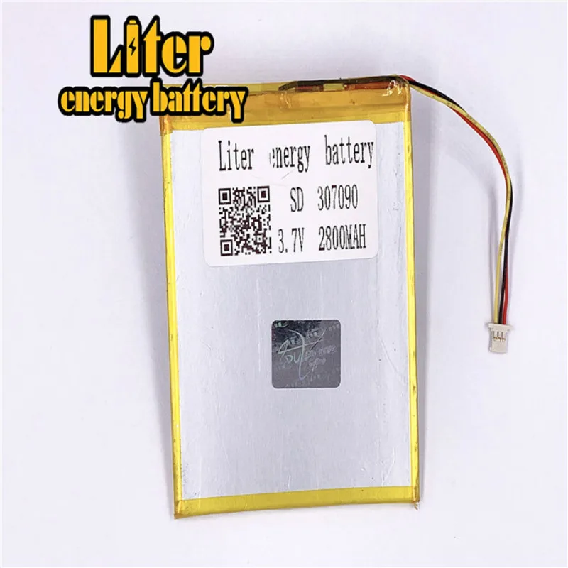 plug 1.0-3P 307090 2800mah 3.7V Rechargeable lipo battery solar li ion polymer lithium Tablet PC Battery