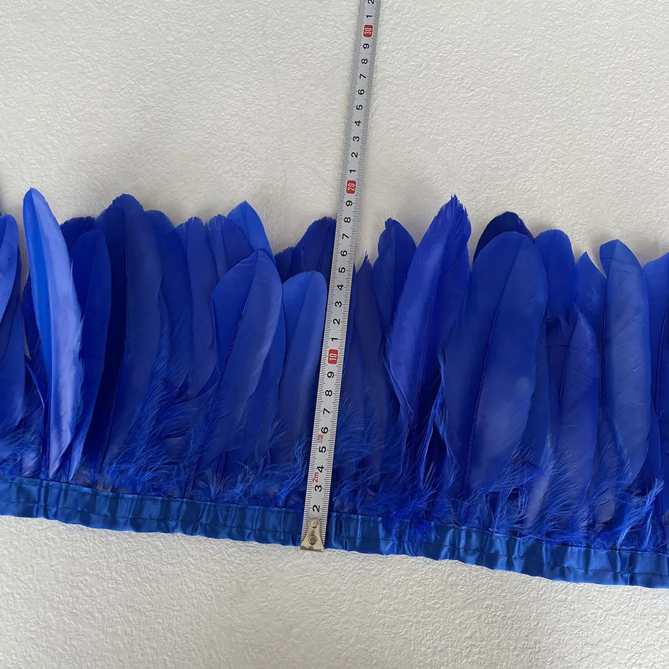 Goose Feather Ribbon Dyed Various Swan Feathers Trim  2 meters/pc Plumes Fringe for Crafts DIY Dress Sewing Accessories