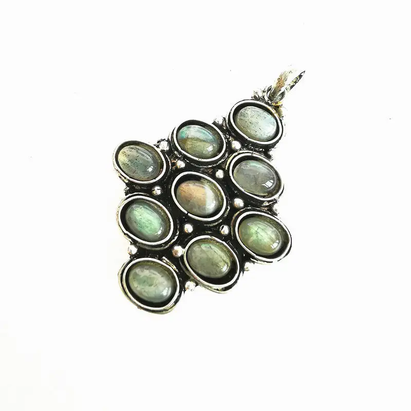 Tibetan Jewelry Pendants Copper Inlay Natural Stone Beads Pendants Jewelry Multi Beads TBP162