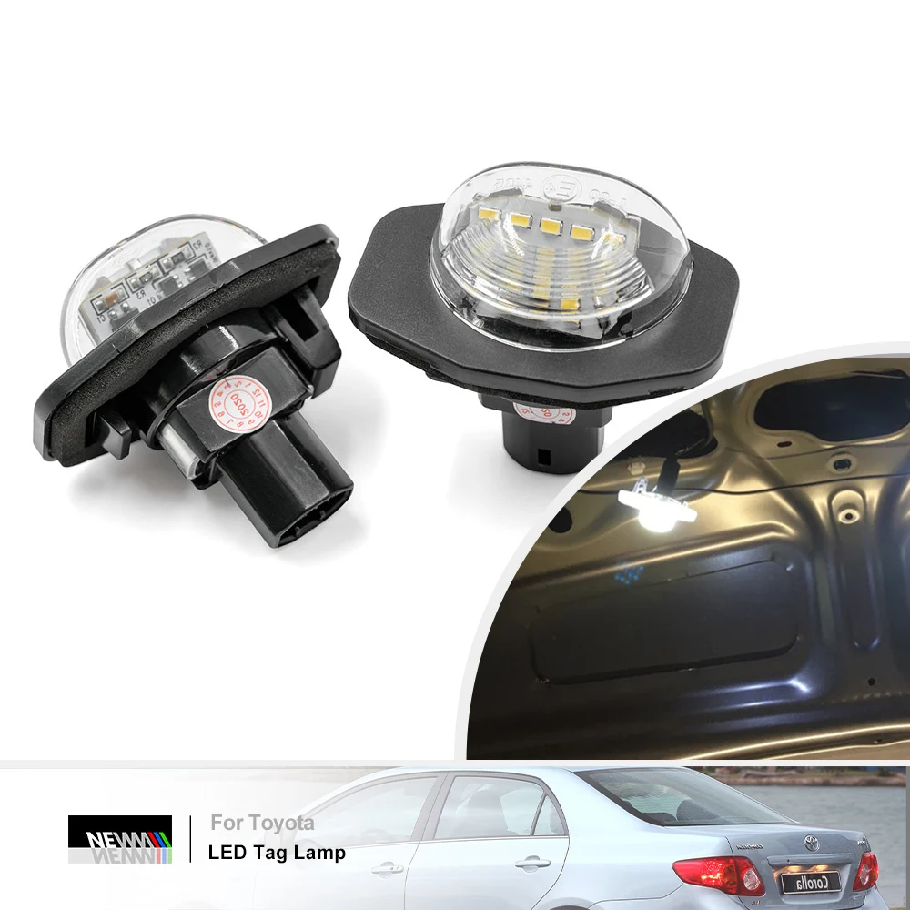 For Toyota Wish AE20 Scion XB XD Aurius I Corolla E140 E150 Canbus LED License Plate Light No Flicker Rear Tag Parking Lamp