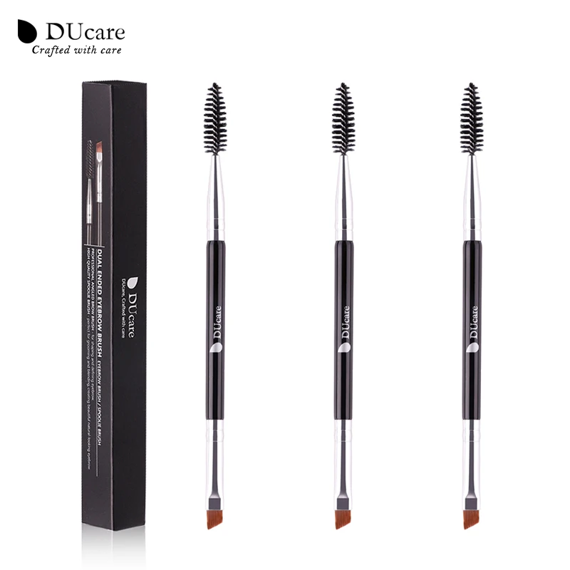 DUcare 3/5/10PCS Highlight Brush /Double Headed Eyebrow Eyelash Brush Makeup BrushesThin Hair Wholesale Angled Eyebrow Brush