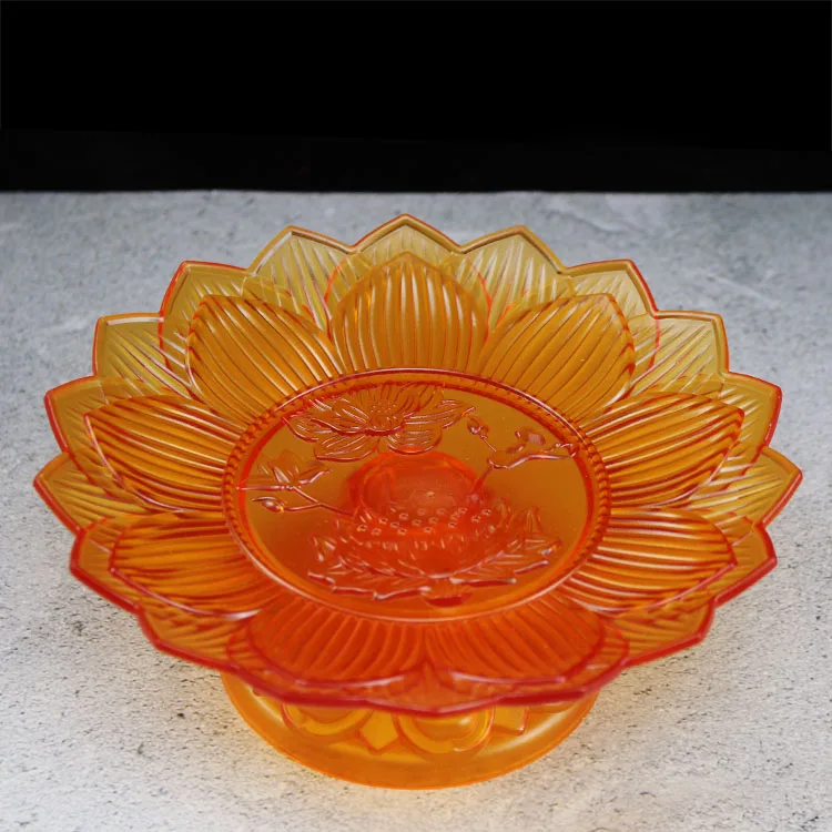 Buddha Hall Home for Fruit Plate Lotus Fruit Plate Plastic Fruit Dish Buddhist Supplies Offering Supplies 8 Inches 7 Inches