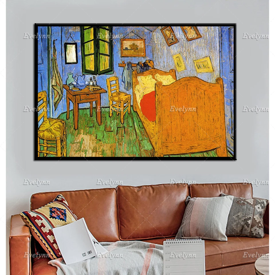 Abstract Van Gogh Painting,Bedroom in Arles Oil Painting Posters And Prints On Canvas Wall Art Modular Pictures Living Home Room