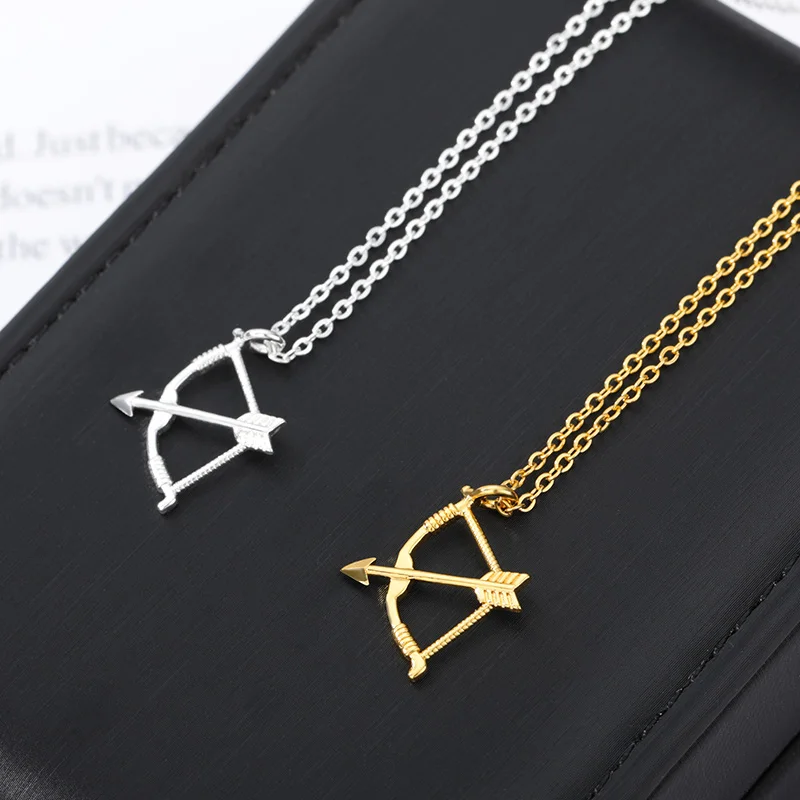 Bow & Arrow Necklace For Women Stainless Steel Cupid\'s Arrow Necklcae Pendant 2024 Wedding Jewerly Freeshipping Item collares