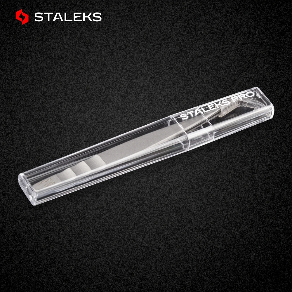 STALEKS PRO TE-40-12 Wave Pattern Embossing Tweezers Grafting Eyelashes Blooming ESD High Precise Hyper Fine AISI