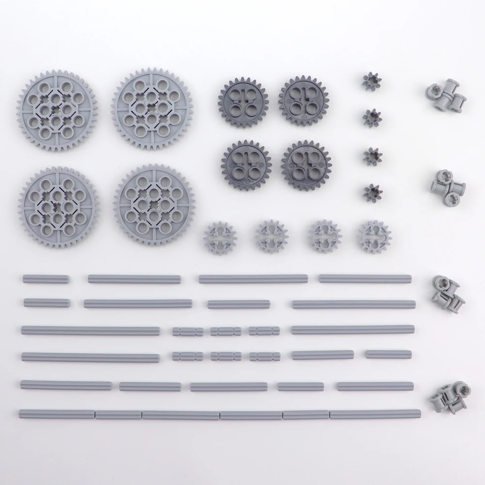 MOC การวิเคราะห์ชิ้นส่วนจำนวนมากเกียร์เพลา Conector ล้อรอกโซ่เชื่อมโยงรถ Mindstorms อุปกรณ์เสริมที่เข้ากันได้อิฐอาคาร