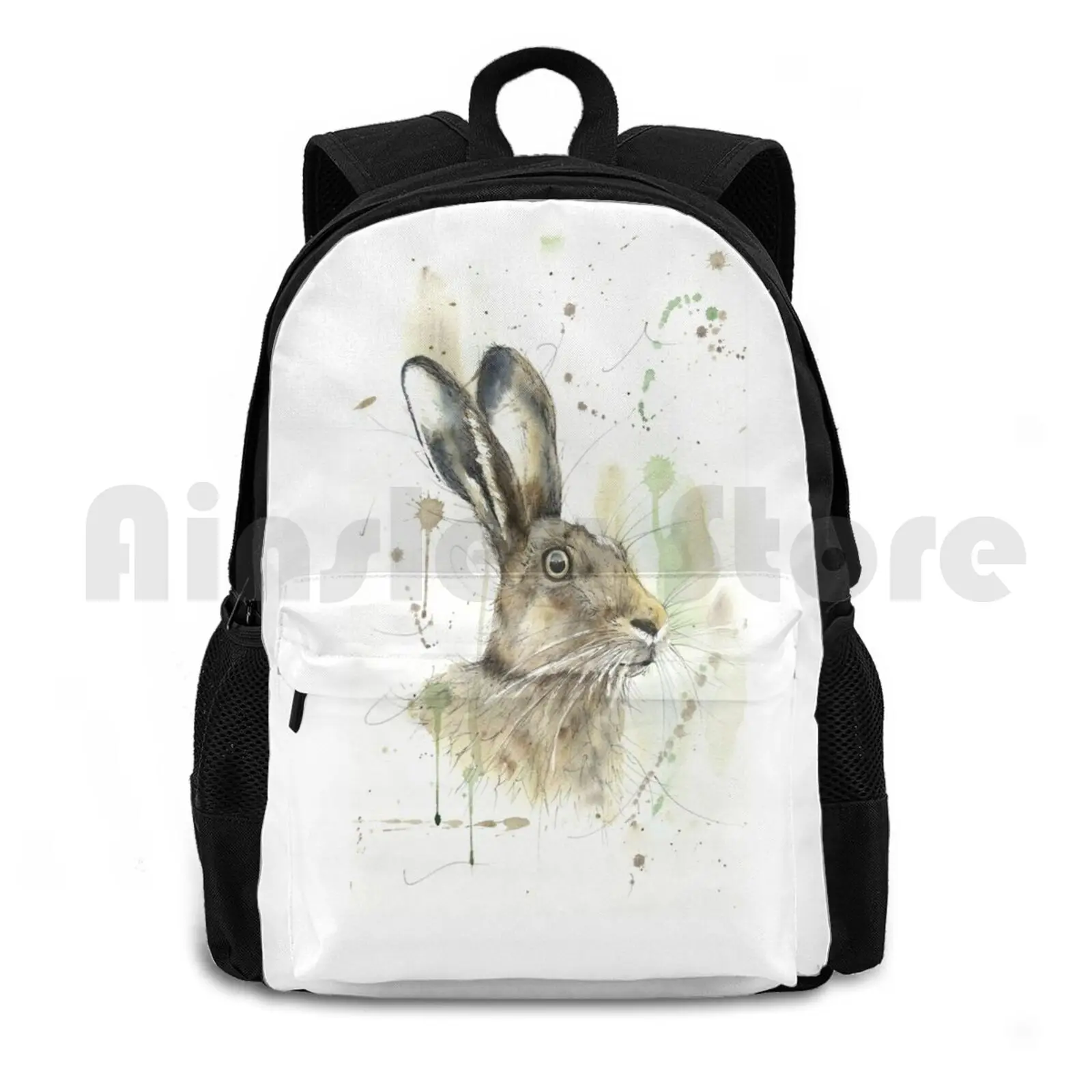 

Up-Aatercolor Hare Открытый походный рюкзак Водонепроницаемый кемпинг Путешествие Hare Hares Акварель Watercolourhare Rabbit