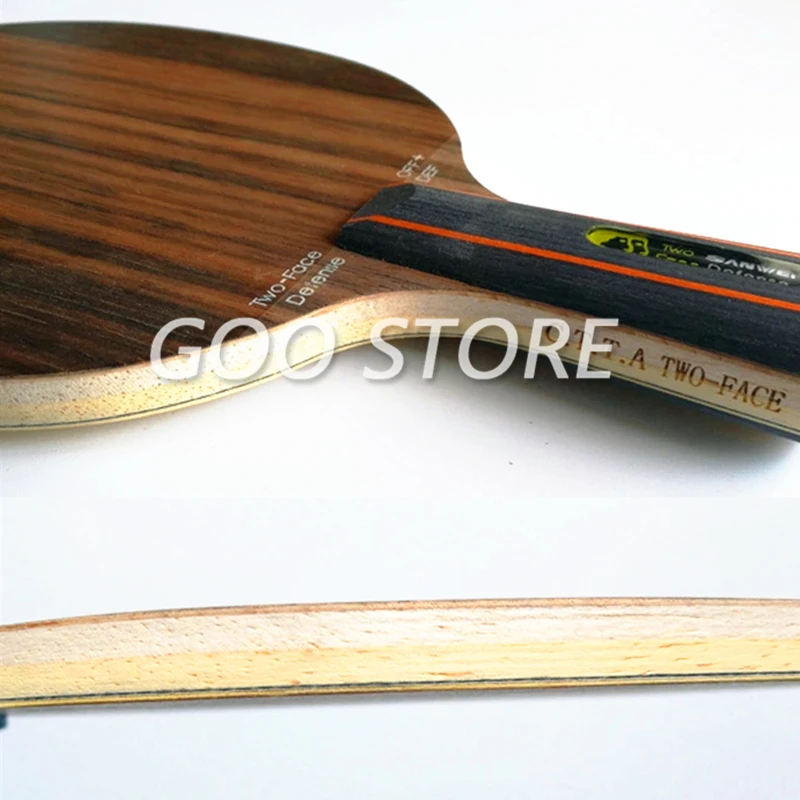 SANWEI Pertahanan Dua Wajah Serangan Pisau Tenis Meja + Pertahanan Kayu Eboni + Permukaan Hinoki Sanwei Ping Pong Raket Dayung Kelelawar