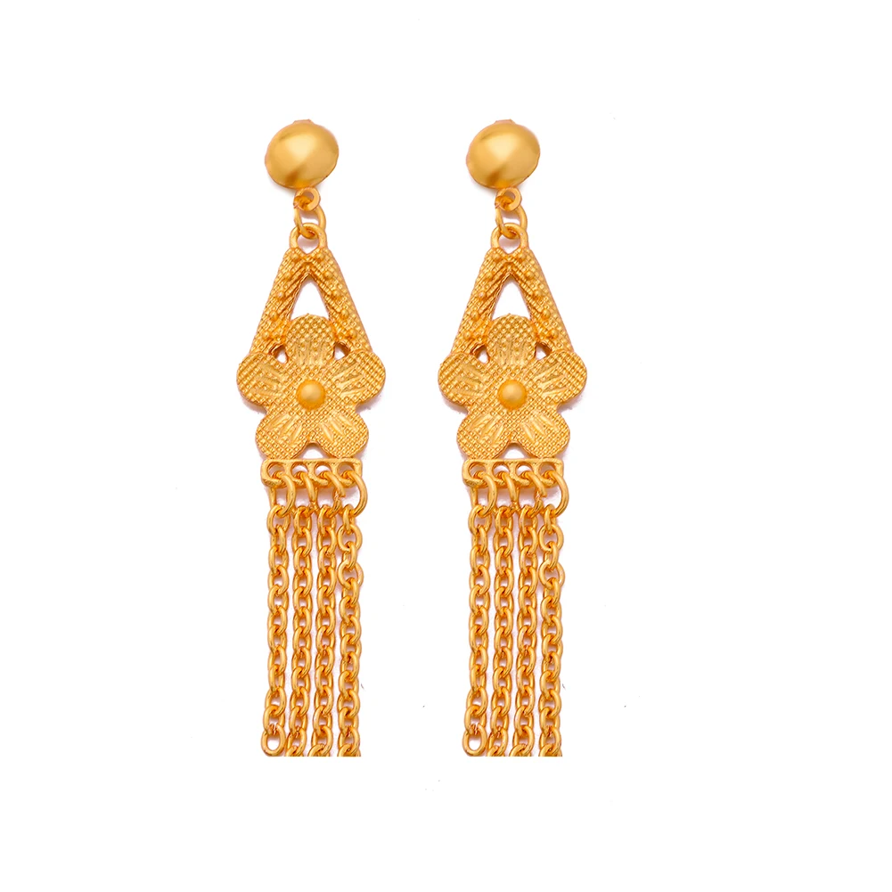 Dubai African Gold Color Earrings For Women African Earring Party Wedding Bridal Accessories Bride Gift