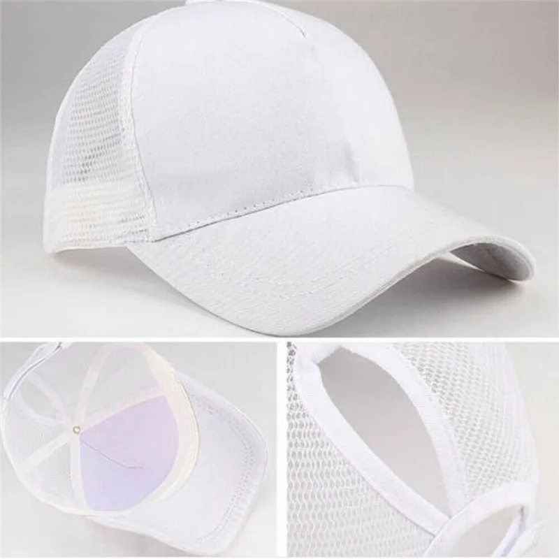 Summer New Men Cap Ponytail Baseball Cap Women Sport Sun Hat Mesh Breathable Caps Snapback Hip Hop Hat