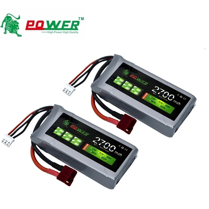 

Аккумуляторная батарея 2 шт./компл. RC Lipo 2s 7,4 V 2700mAh 40C Max 60C для Wltoys 12428 12423 RC Car feiyue 03 Q39, обновленные детали, аккумулятор