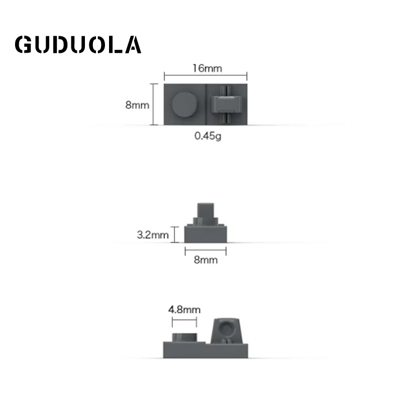 Guduola Special Plates 30383 Hinge Plate 1x2 Locking with Single Finger On Top MOC Building Block Education Toys Parts 40pcs/LOT