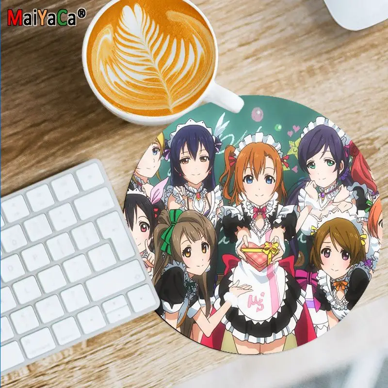 Maiyaca New Design Love Live! Sunshine!! Anime Computer Gaming round Mousemats gaming Mousepad Rug For PC Laptop Notebook