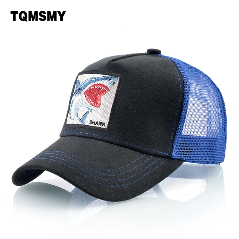 Great white shark pattern Baseball Cap men Embroidered patch hat  Mesh Snapback caps summer sun hats for women Hip Hop cap bone