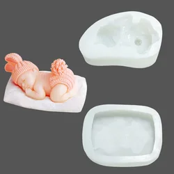 3D Sleeping Baby Silicone Soap Mold DIY Resin Plaster Craft  Chocolate Baking Tool Cake Decor Handmade Candle Making Cake Mold