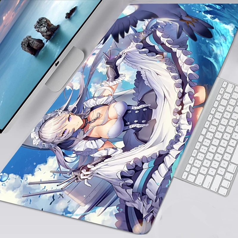 

Mousepad Azur Lane Cute Gaming Accessories Non-slip Mouse Pad XXL Mausepad Tappetino Mouse 90X30cm Keyboard Mat Tapis De Souris